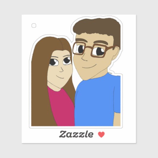 Sticker couple Chibi (Feuille)