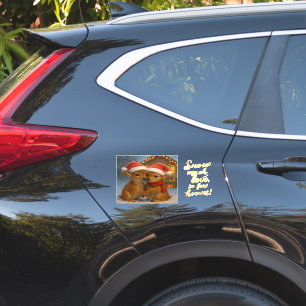 Sticker Couple de cerfs de Noël sous les lumières accueill