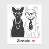 Sticker Couple de chats (Feuille)