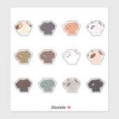 Sticker Couple de chats (Feuille)