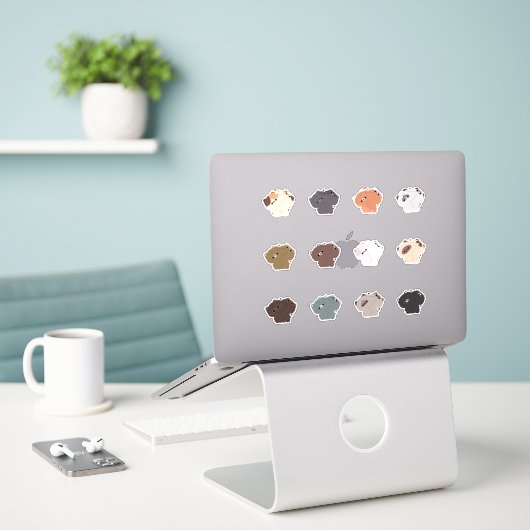 Sticker Couple de chats (Ordinateur portable sur le bureau)
