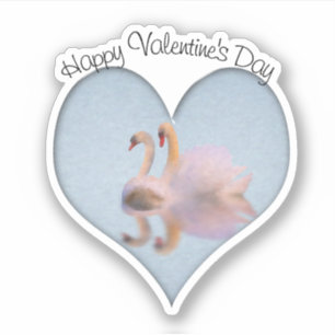 Sticker Couple de cygnes Partenaires de vie Saint-Valentin