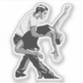 Sticker Couple de danse sensuelle noir et blanc (Devant)