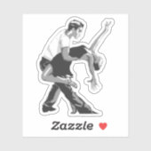 Sticker Couple de danse sensuelle noir et blanc (Feuille)
