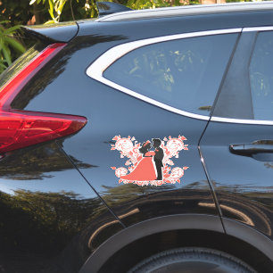 Sticker Couple de mariage romantique en silhouette