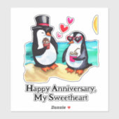 Sticker Couple de pingouin (Feuille)
