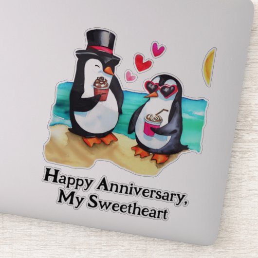Sticker Couple de pingouin (Détail)