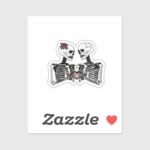 Sticker Couple de squelette romantique - Gothique Avec Mai