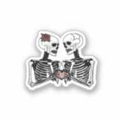Sticker Couple de squelette romantique - Gothique Avec Mai (Recto)