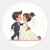 Sticker Couple Mariage mignon (Devant)
