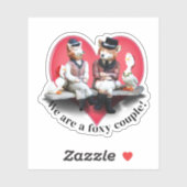 Sticker Couple Renard Saint-Valentin (Feuille)