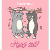 Sticker Couples Gift Idea Cute Cartoon Cats | Cat Art (Devant)
