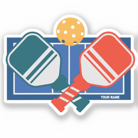 Sticker Cour de paddles de Pickleball Personnalisé (Recto)