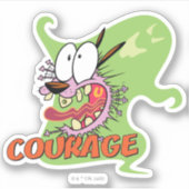 Sticker Courage du chien lâché | Graphique fantôme (Devant)