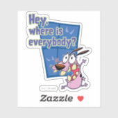 Sticker Courage du chien lâché | Où est tout le monde ? (Feuille)