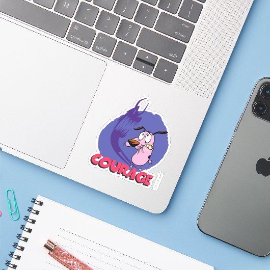 Sticker Courage le Cowardly | Graphic (Ordinateur portable avec iPhone)