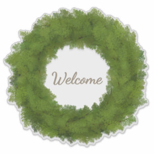 Sticker Courbe Cypress verte avec nom ou texte personnalis