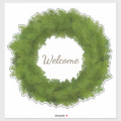 Sticker Courbe Cypress verte avec nom ou texte personnalis (Feuille)