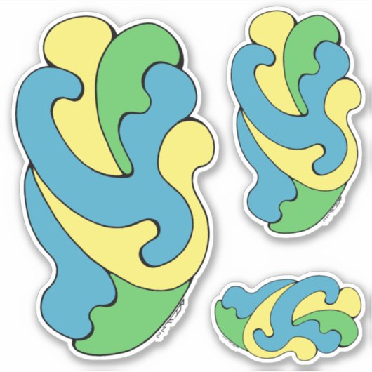 Sticker Courbes d'insertion (Jaune, Bleu, Vert) (Devant)