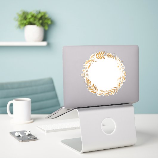 Sticker Couronne Brown rustique (Ordinateur portable sur le bureau)