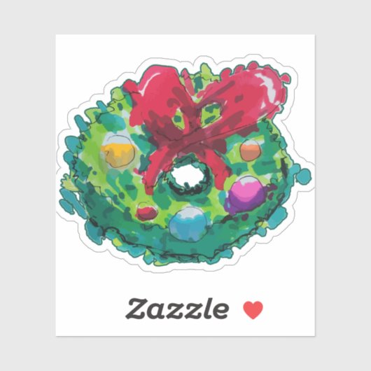 Sticker Couronne colorée de l'Avent (Feuille)