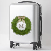 Sticker Couronne Cypress verte avec monogramme personnalis (Sur valise)