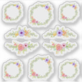 Sticker Couronne de fleurs et bordures de roses de conte d (Devant)