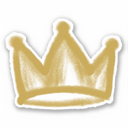 Sticker Couronne de graffiti en or (Devant)