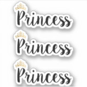 Sticker Couronne de police de script noir Princess (Devant)