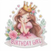 Sticker Couronne de princesse d'anniversaire (Devant)