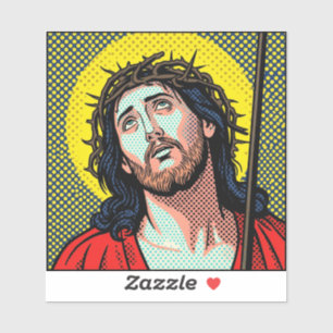 Sticker Couronne d'épines Religious Pop Art en demi-teinte