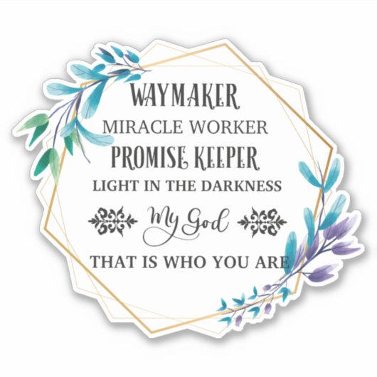 Sticker Couronne florale bleue chrétienne (Devant)