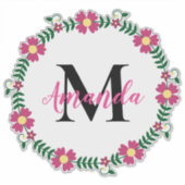 Sticker Couronne florale monogramme (Devant)