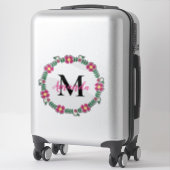 Sticker Couronne florale monogramme (Sur valise)
