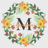 Sticker Couronne florale monogramme (Devant)