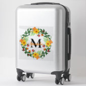 Sticker Couronne florale monogramme (Sur valise)