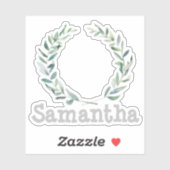 Sticker Couronne florale personnalisée (Feuille)