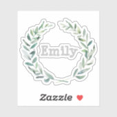 Sticker Couronne florale personnalisée (Feuille)