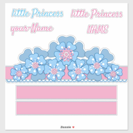Sticker Couronne pour petite princesse (Feuille)