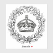 Sticker Couronne Vintage gravée et couronne Laurel (Feuille)