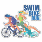 Sticker Course à vélo de natation - pour les athlètes de t (Devant)