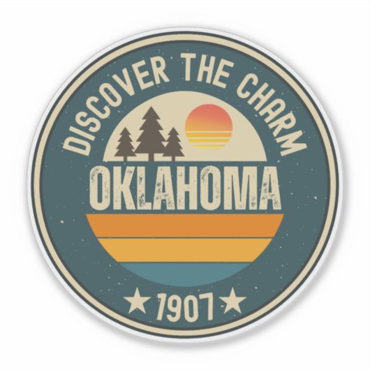 Sticker Course de terres de l'Oklahoma - Cadeau d'histoire (Devant)