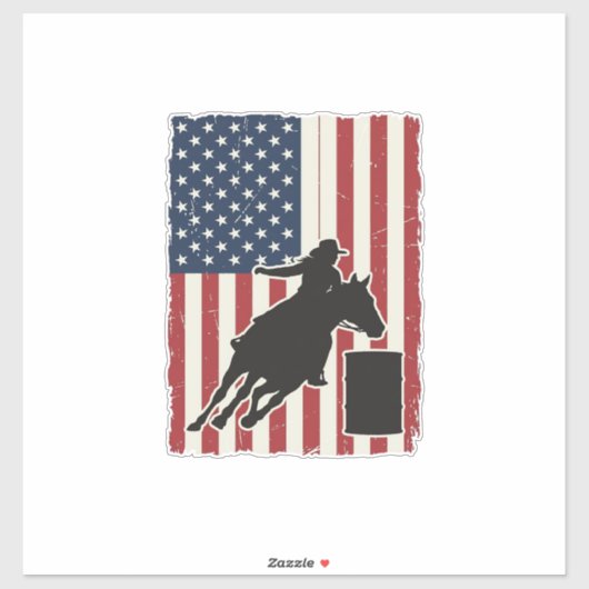 Sticker Course de tonneaux Drapeau américain Conception ve (Feuille)