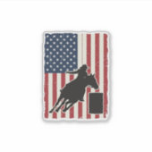 Sticker Course de tonneaux Drapeau américain Conception ve (Devant)