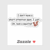 Sticker Courte attention Coupe de Contour de l'écureuil (Feuille)