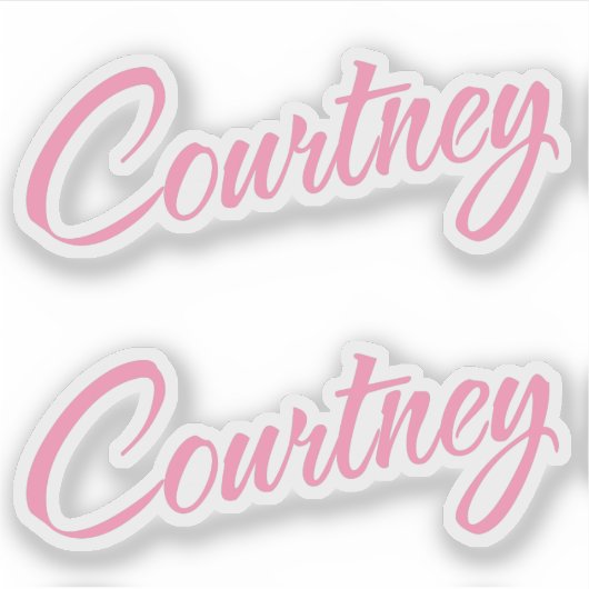 Sticker Courtney nom rose décoratif curatif x2 (Devant)