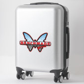 Sticker Couteaux à Benchmade 80's Retro Chrome Papillon (Sur valise)