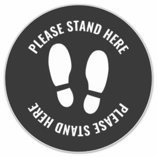 Sticker Covid S'Il Vous Plaît Rester Ici Distances Physiqu