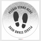 Sticker Covid S'Il Vous Plaît Rester Ici Distancing Silver (Feuille)