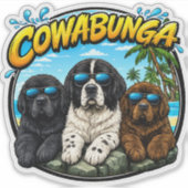 Sticker Cowabunga Newfies (Devant)
